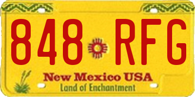 NM license plate 848RFG