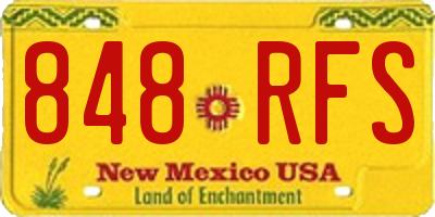 NM license plate 848RFS