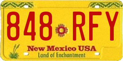 NM license plate 848RFY