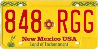 NM license plate 848RGG