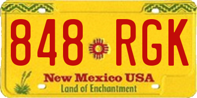 NM license plate 848RGK