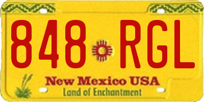 NM license plate 848RGL