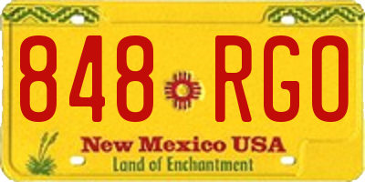 NM license plate 848RGO