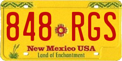 NM license plate 848RGS