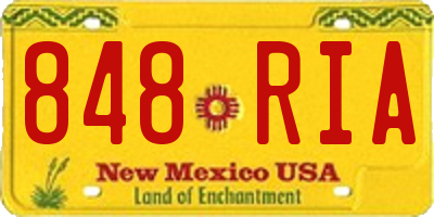 NM license plate 848RIA