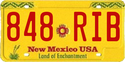 NM license plate 848RIB
