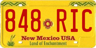 NM license plate 848RIC