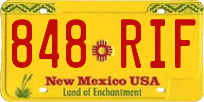 NM license plate 848RIF