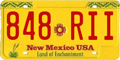 NM license plate 848RII