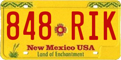 NM license plate 848RIK