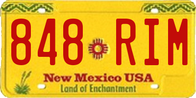 NM license plate 848RIM
