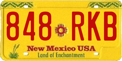 NM license plate 848RKB