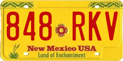 NM license plate 848RKV