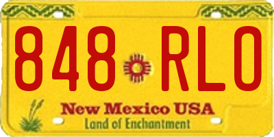 NM license plate 848RLO