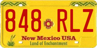 NM license plate 848RLZ