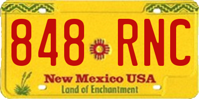 NM license plate 848RNC
