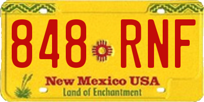 NM license plate 848RNF