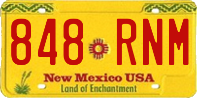 NM license plate 848RNM