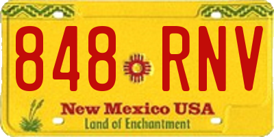 NM license plate 848RNV