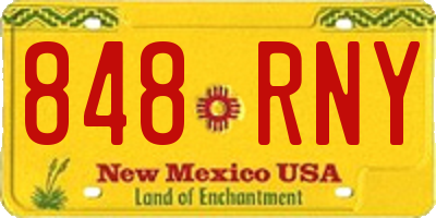 NM license plate 848RNY
