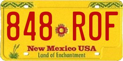 NM license plate 848ROF