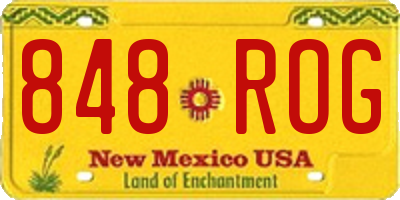 NM license plate 848ROG
