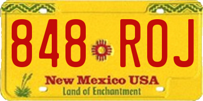 NM license plate 848ROJ