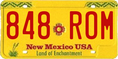 NM license plate 848ROM