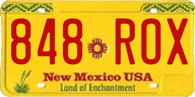 NM license plate 848ROX