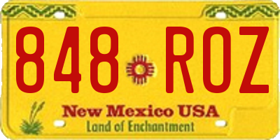 NM license plate 848ROZ