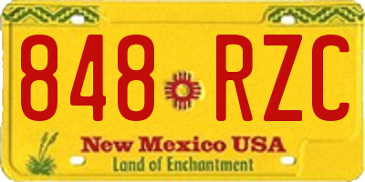 NM license plate 848RZC