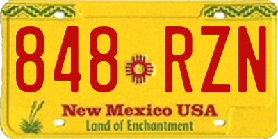NM license plate 848RZN