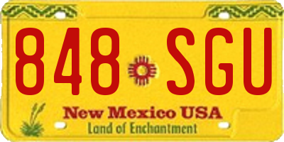 NM license plate 848SGU