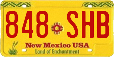 NM license plate 848SHB