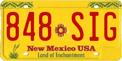 NM license plate 848SIG