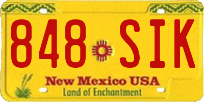 NM license plate 848SIK