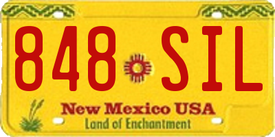 NM license plate 848SIL