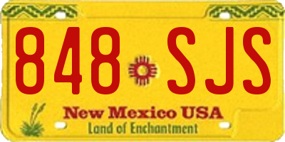 NM license plate 848SJS