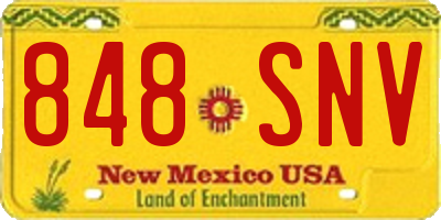 NM license plate 848SNV