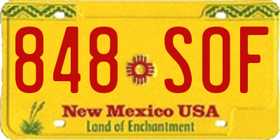 NM license plate 848SOF