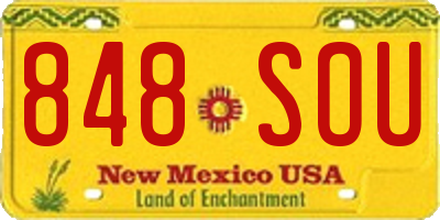 NM license plate 848SOU