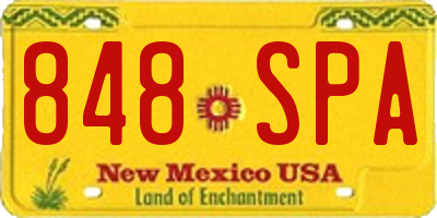 NM license plate 848SPA