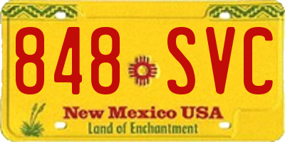 NM license plate 848SVC