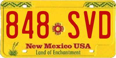 NM license plate 848SVD