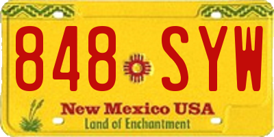 NM license plate 848SYW