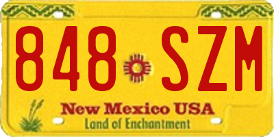 NM license plate 848SZM