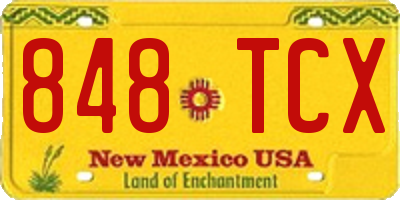 NM license plate 848TCX
