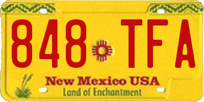 NM license plate 848TFA