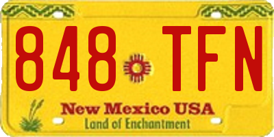 NM license plate 848TFN