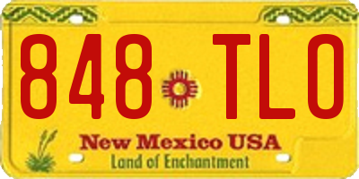 NM license plate 848TLO